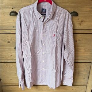 johnnie-O Men's Red, Blue and White Plaid Shirt sz L